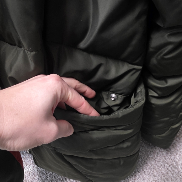 Andrew Marc Olive Green Hooded Puffer Jacket - Picture 2 of 7